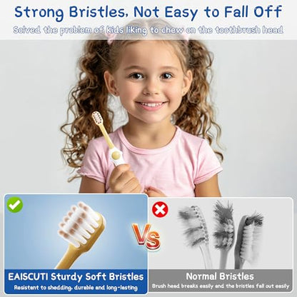 EASICUTI Extra Soft Kids Toothbrushes 4 Pack, Space Style Toddler Toothbrushes for Ages 2-12 Years, Baby Toothbrush 12 Months and up, Childrens Toothbrush Help Remove Plaque and Stains-Blue, White - size: Space- 4 Pack