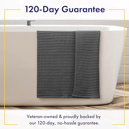Alusa Home Viscose from Bamboo Waffle Towels - Lightweight Bath Towel Set of 6 - Compact, Quick Dry & Lint Free (Granite Grey) - color: Granite Grey