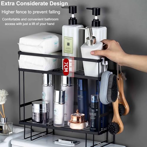 Over Toilet Shelf Bathroom Organizer Thickening Metal Toilet Storage Rack with Wall Mounting Design Waterproof Bathroom Shelf Over Toilet Large Capacity Over Toilet Organizer