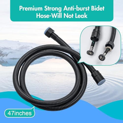 VARMHUS Handheld Bidet Sprayer for Toilet-Adjustable Water Pressure Stainless Steel Sprayer Ki,Bidet Hose Attachment for Feminine wash (Matte Black)