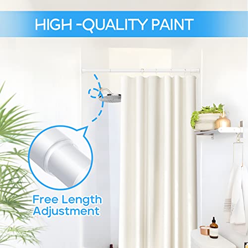Tension Curtain Rod White Tension Rod 2pcs Spring Curtain Rod Non Slip Tension Rods For Windows 28 To 48 Inch No Drilling Adjustable Tension Rods of Curtain Window Closet Kitchen Wardrobe1 - color: White, size: 28-48 inch 2pcs