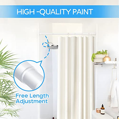 Tension Curtain Rod White Tension Rod 2pcs Spring Curtain Rod Non Slip Tension Rods For Windows 28 To 48 Inch No Drilling Adjustable Tension Rods of Curtain Window Closet Kitchen Wardrobe1 - color: White, size: 28-48 inch 2pcs