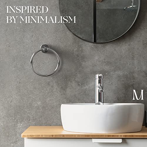 MARMOLUX ACC 2PCS Chrome Bathroom Hardware Set - Hand Towel Holder for Bathroom Wall & Toilet Paper Holder Wall Mount - Towel Holder Hanger Rack Stainless Steel Bathroom Set - Bathroom Towel Ring - color: Polished Chrome, size: 2pc Bundle