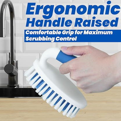 Scrub Brush, 2 Pack Household Cleaning Brushes with Stiff Bristles, Scrubbing Brush for Carpet, Shower, Bathtub, Kitchen, Pool Tile, Bathroom Scrubber | Heavy Duty Scrubbing Brush for Carpet, Shower, Bathtub, Kitchen, Pool Tile, Bathroom Scrubber - size: