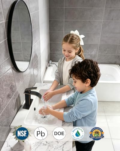 Waterfall Single Handle Bathroom Sink Faucet Oil Rubbed Bronze | Vanity Faucet with Pop-up Drain, llaves para lavamanos de baño, Ceramic Valve, for 1 or 3 Hole Modern Bathrooms. - color: Oil Rubbed Bronze