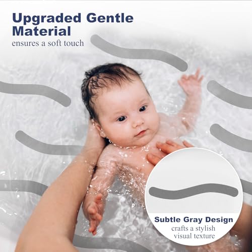56 PCS Shower Floor Non Slip Stickers with Strong Adhesive, Invisible & Durable Anti Slip Shower Stickers with Scraper for Bath Tub, Pools and Stairs，Gray