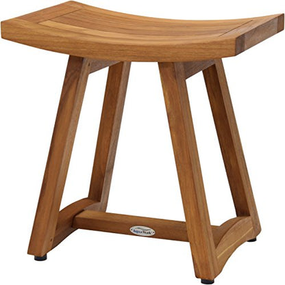 (Fully Assembled) AquaTeak Patented 18" Asia Buru Teak Shower Bench | Durable, Water-Resistant Teak, Shower Chair & Shaving Foot Rest, Indoor/Outdoor Use - size: C. Bench Fully Assembled
