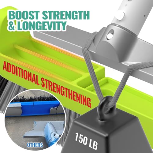 18" Pool Brush Head - Scrub Brush, Curved Ends, Fits Φ1.25” Poles | Scrub Brushes for Cleaning Swimming Pool Walls, Tile, Fiberglass, Flooring and Vinyl Pools, Green & Black & Gray - color: Black & Gray