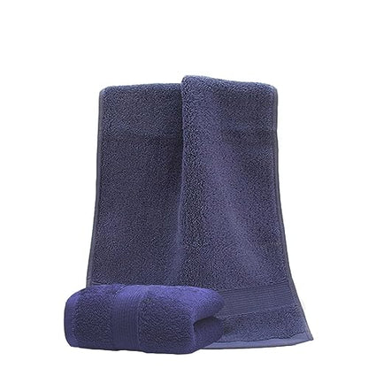 JININQ 2 Piece 100% Cotton Soft Hand Towels 13.4" x 29.5",Premium Face Towels Set for Bathroom,Gym,Home (Blue) - color: Blue