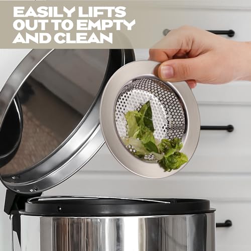2 Pcs Sink Strainer Stainless Steel Kitchen Sink Drain Strainer Basket Cover Mesh Hair Food Catcher, Large Wide Rim of 4.4 Diameter(Brushed Silver) - color: Brushed Silver