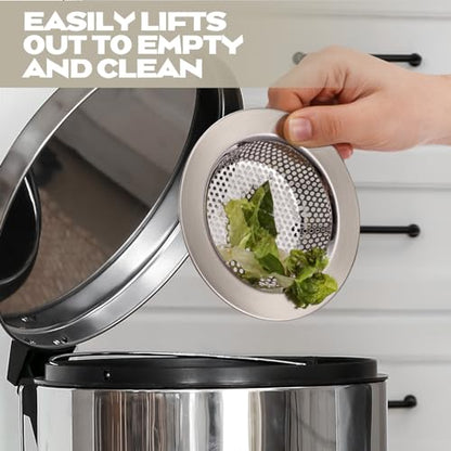 2 Pcs Sink Strainer Stainless Steel Kitchen Sink Drain Strainer Basket Cover Mesh Hair Food Catcher, Large Wide Rim of 4.4 Diameter(Brushed Silver) - color: Brushed Silver