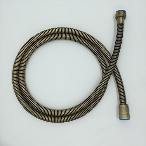 Bathroom 59-Inch Stainless Steel Interlock Handheld Shower Hose, Antique Brass - color: Antique Brass