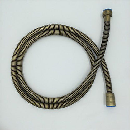 Bathroom 59-Inch Stainless Steel Interlock Handheld Shower Hose, Antique Brass - color: Antique Brass