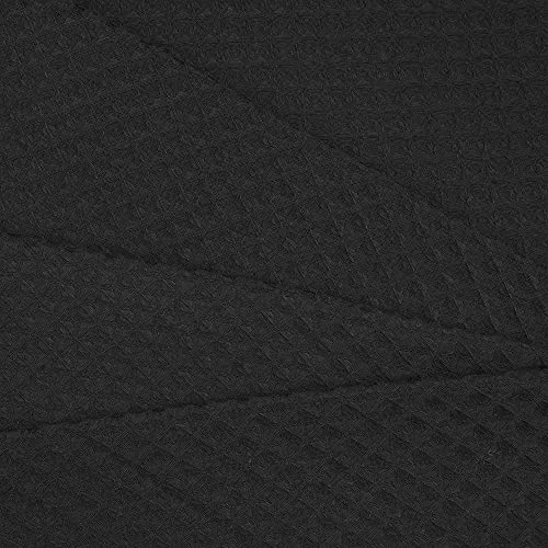 River Dream Cotton Blend Fabric Shower Curtain Set with Liner, Black, 71x86 | Waffle Weave, No Hook Needed, with Snap in Replacement Liner, Top Sheer Window, Hotel Quality for Bathroom, Extra Long - color: Black, size: 71"W x 86"L (Pack of 1)