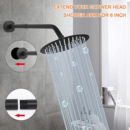 Shower Head Extension Arm, Shower Extender Water Outlet- Lowers Existing, Shower Pipe Extension for Bathroom, Made of Solid Metal Stainless Steel(4 Inch, Matte Black) - color: Matte Black, style: 4 Inch