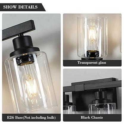 6-Light Black Vanity Lights 38'' Modern Bathroom Vanity Lighting Fixtures Above Mirror? Industrial Matte Bathroom Light Fixtures, Bath Wall Light Fixtures, Black Wall Sconces - color: Black, size: 6-light