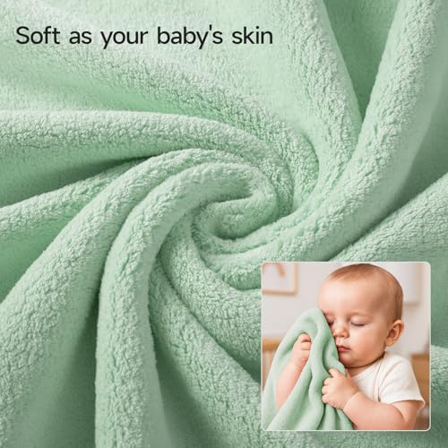 REDKISS Pack of 6 Towel Set - 2 Extra Large Bath, 2 Hand, 2 Washcloths, Ultra Soft & Highly Absorbent, Quicker to Dry, Green Towels for Bathroom, Spa, Hotel, Gym - color: Green