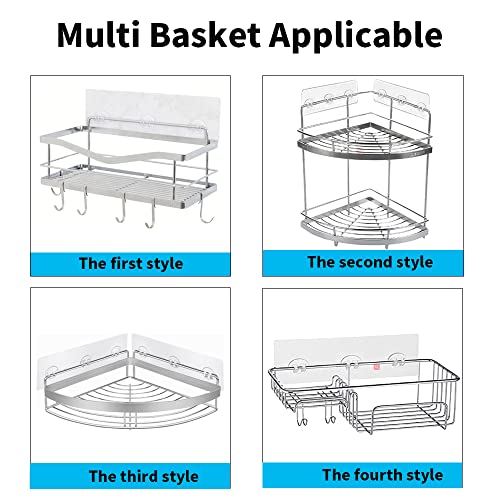 2pcs Shower Caddy Adhesive Replacement | ,Shower Shelves Adhesive Strip Pad Shower Organizer Sticker Replacement Bathroom Heavy Duty Strong Sticky Wall Adhesive