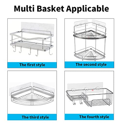 2pcs Shower Caddy Adhesive Replacement | ,Shower Shelves Adhesive Strip Pad Shower Organizer Sticker Replacement Bathroom Heavy Duty Strong Sticky Wall Adhesive