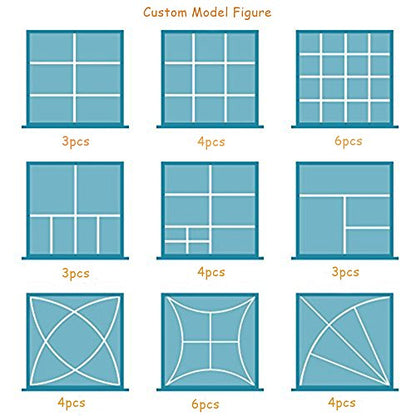 Onerbuy 8pcs Adjustable Grid Drawer Dividers DIY Plastic Closet Separator Tidy Organizer Container for Underwear Socks Belt Office Supplies - color: Fence