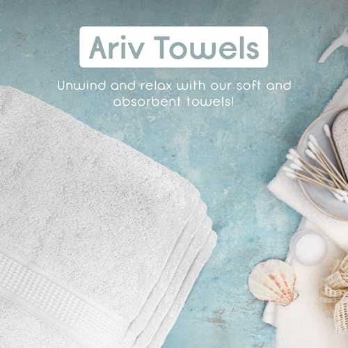 Ariv Towels Pack of 8, Premium Cotton Towel Set (2 Bath Towels + 2 Hand Towels + 4 Washcloths), Large, Super Soft, Quick Dry, Highly Absorbent for Home, Bathroom, Gym, Hotel & Spa - White - color: White, style: 8 piece Towel Set
