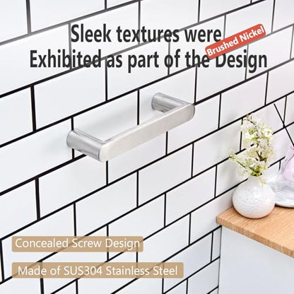 KOKOSIRI Towel Ring Brushed Nickel Hand Towel Bar for Bathroom Wall Mount 9-Inch Towels Rack Bathroom Organization Hardware Stainless Steel, B4010BR-L9 - color: Brushed Nickel