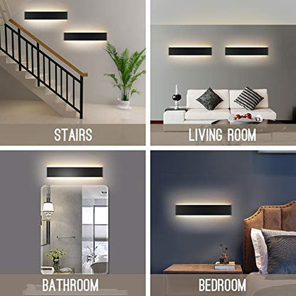 Ralbay 24 inch LED Wall Sconce Lighting, 20W Black Vanity Lights for Bathroom Vanity, Matte Black Modern Warm White 2700-3200K - color: Black-Warm White, size: 24 inch