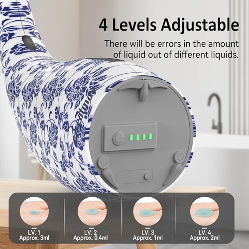 Automatic Soap Dispenser Touchless Rechargeable 10 oz | Magnetic USB Charging, IPX7 Waterproof Sensor Pump with 4 Adjustable Levels for Kitchen Sink & Bathroom Hand Soap - color: Cobalt Blue