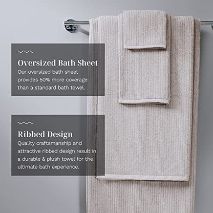 Luxury Performance 4-Piece Hand Towel Set | Patented Quick-Dry Tech | Ultra Soft | 16" W x 30" L | Oyster (Tan) - color: Oyster, size: 4 Hand Towels