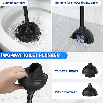 Toilet Plunger and Brush Set, Bowl Brush and Heavy Duty Toilet Brush with Ventilated Holder, 2-in-1 Toilet Brush and Plunger Combo for Bathroom Deeply Cleaning - color: Style 3