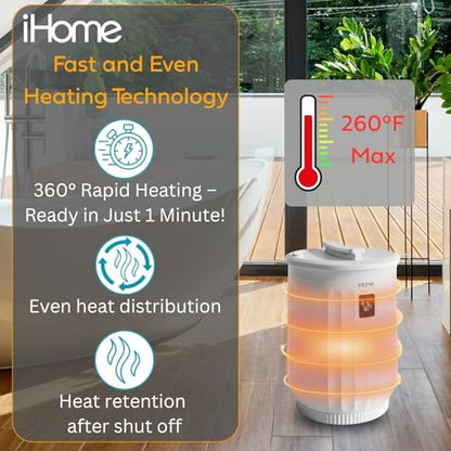 iHome Luxury 20L Towel Warmer, Large Hot Towel Warmers for Bathroom, with Inner Fragrance Pad Holder, Great for Blankets and Spa and More