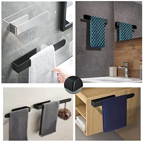 szhdxsy Hand Towel Holder SUS 304 Stainless Steel Brushed Hand Towel Rod, 3M Self Adhesive Towel Holder Towel Rod Towel Rack for Bathroom – Black