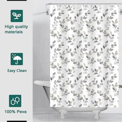 Shower Curtain Liner, 5G Shower Liners with 12 Rustproof Metal Grommets and Weighted Magnets, Waterproof Duty Shower Curtains for Shower Bathroom 72 x 72 - color: Sensitive Plant