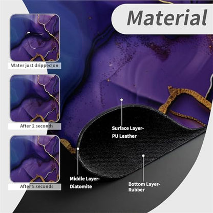 Kitchen Sink Splash Guard，Deep-purple gold marble Faucet Mat Sink Gadgets-Super Absorbent Fast Drying Mat Drip Catcher for Kitchen, Bathroom,Sink Mat, Dish Drying Mat, Bathroom(15" X 5.5" ) - color: Deep-purple gold marble