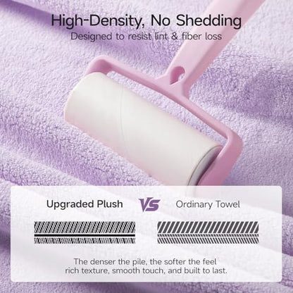REDKISS Pack of 6 Towel Set - 2 Extra Large Bath, 2 Hand, 2 Washcloths, Ultra Soft & Highly Absorbent, Quicker to Dry, Purple Towels for Bathroom, Spa, Hotel, Gym - color: Purple