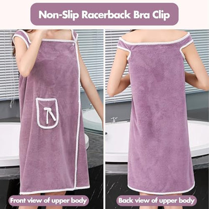 Unisex Bath Towel, Wearable After Bath Towel Set, Wearable Quick Dry Shower Gym Towel(53" x 31", Purple) - color: Purple, size: S(135X80CM)