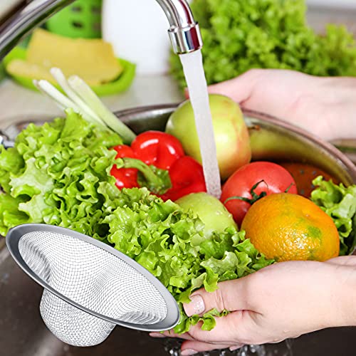 12 Pieces Stainless Steel Sink Strainer Drain Strainer with 4.5/2.75/2.25 Inch for Sink Drainage Kitchen Bathroom Bathtub Drain Screen