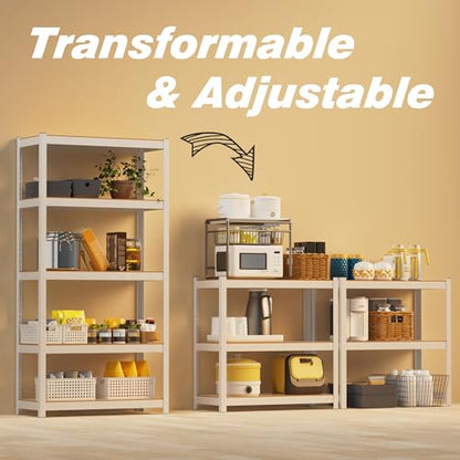 36" W x 16" D x 72" H Closet Storage Shelves,5 Tier White Metal Shelving Unit,Adjustable Heavy Duty Garage Shelves,Utility Rack Organizer Shelf for Kitchen Pantry Closet Garage - size: 36" W x 16" D x 72" H