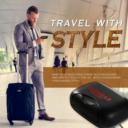Bossman Travel Soap Container (Black) – Holder & Saver Case for Bar Soap for Men and Travel Toiletries - color: Black Container