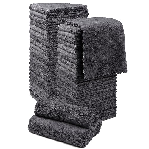 Orighty Washcloths 48 Pack, Ultra Soft Face Towels 12 x 12 inch | Absorbent & Quick Drying Coral Velvet Wash Cloths Bulk, Multi-Purpose Face Cloth for Household, Cleansing and Sport (Grey) - color: Grey, size: 48 Pack Washcloths