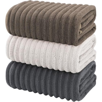3-Piece Hand Bath Towels 14 X 29.6 Inchs, Quick-Dry Microfiber Washcloths with Hanging Loop, Soft & Absorbent Face Towels for Bathroom Kitchen Gym Travel - color: 1darkgrey-1lightgrey-1coffee