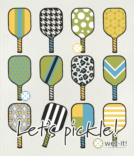 Swedish Dishcloth Set of 2 - Pickleball Paddles and Picklers Design, Highly Absorbent Kitchen Cloths, Perfect for Cleaning and Drying Dishes, Kitchen Essential - color: 2-pick