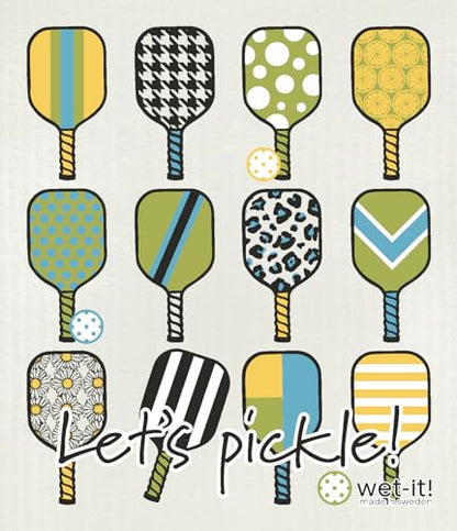 Swedish Dishcloth Set of 2 - Pickleball Paddles and Picklers Design, Highly Absorbent Kitchen Cloths, Perfect for Cleaning and Drying Dishes, Kitchen Essential - color: 2-pick