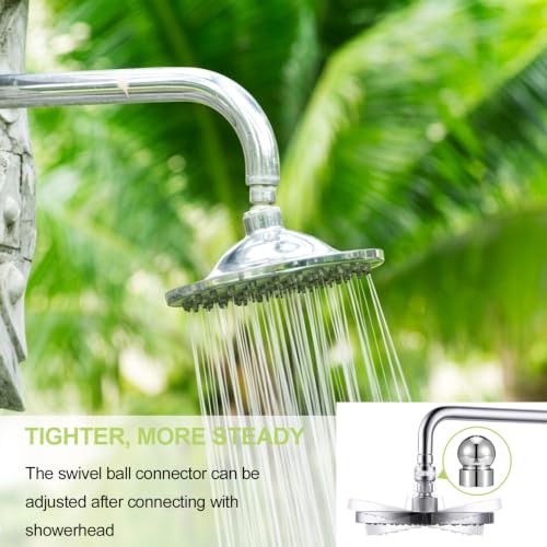 2pcs 1/2 Inch Shower Arms Ball Adapters with Gasket Washer Filters, Adjustable Pivot Ball to Adjust Showerhead Angle for Standard Swivel Heads