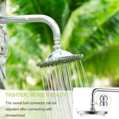 2pcs 1/2 Inch Shower Arms Ball Adapters with Gasket Washer Filters, Adjustable Pivot Ball to Adjust Showerhead Angle for Standard Swivel Heads