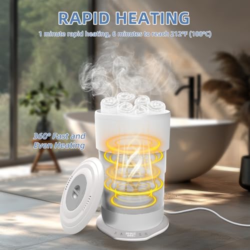 Fistone Foldable Towel Warmer for Bathroom – 23L Large Rapid Heat Towel Warmers Bucket with 3 Heat Levels, One-Touch Start, Auto Shut-Off Timer