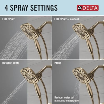 Delta Ashlyn 17 Series Dual-Function Shower Faucet Set with In2ition 2-in-1 Dual Shower Head with Handheld Spray, Gold 2-Handle Valve Trim Kit, Champagne Bronze T17264-I-CZ (Valve Not Included) - color: Champagne Bronze