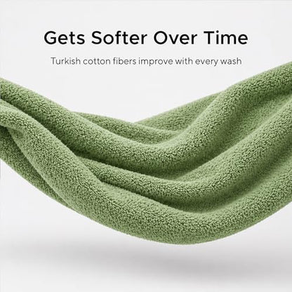 Veteran Textile LLC, Luxury Hotel & Spa, Turkish Cotton Dark Green Towels Bathroom Sets | 6 Pieces Fairfield Green Bath Towels | Soft and Absorbent Green Towel Set for Your Bathroom - color: Sage Green