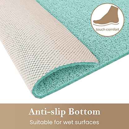 SoftDuo Shower Mat Bathtub Mat Non-Slip Soft Tub Mat | 24x16 inch,PVC Loofah Bath Mat with Drain for Tub and Bathroom,Quick Drying,Green - color: Green, size: 24" x 16" (Rectangular)