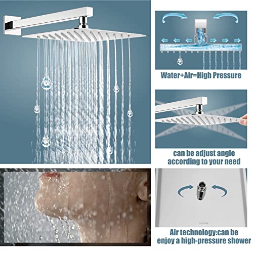Aolemi Shower Faucet Set with Tub Filler Handheld 10" Head Polish Chrome | Shower Valve and Trim Kit,Handheld Spray,Tub Spout,Single Handle,SUS304,Bathroom Mixer for Remodeling - color: Chrome, size: 10 Inch Shower Head